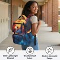 thumbnail image 4 of HELLHERO Soccer Water Fire Lightweight Kids Backpack with traspirante Breathable Book Bag, Breathable Strap 17 Inch Schoolbag for Middle High School Casual, 4 of 8