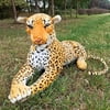 Toyella Simulation Bed Large Leopard Black Panther Plush Toy Leopard 60cm long