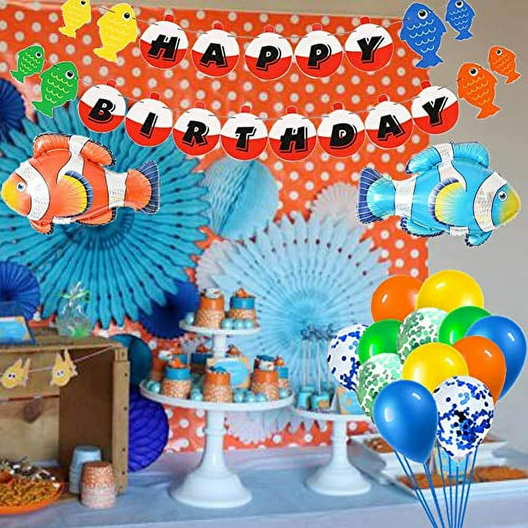 50PCS Gone Fishing Balloons Party Decorations Supplies, Fisherman Birthday  Party