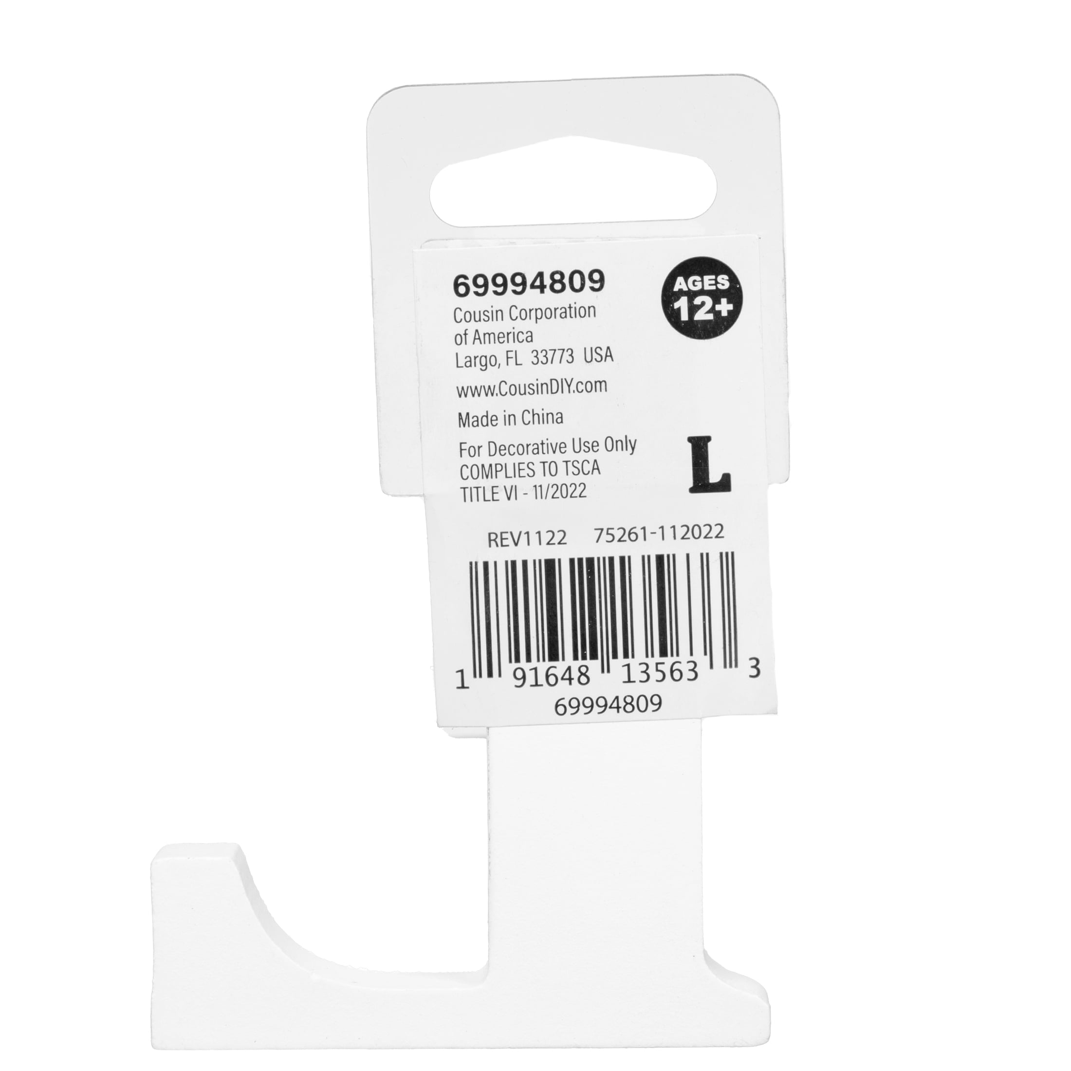 (3 pack) Cousin DIY 3" White Wood Letter L