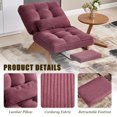 thumbnail image 6 of MOONMISS Modern Adjustable Lounge Chair with Footrest,Wooden Base Upholstered Recliner for Reading Rest Striped Velvet, 6 of 6
