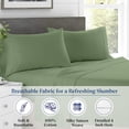 thumbnail image 2 of SKY BEDDINGS Standard Size Pillowcase Set of 2 - Sage Green Super Soft Pillow Cases Queen, 600 Thread Count 100% Egyptian Cotton, Breathable, Cool, Sateen Weave Sleeping Pillow Covers - Sage Green, 2 of 7