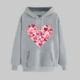 thumbnail image 2 of Goodeals Clearance Sales,Women Teacher Valentines Day Hoodies Fleece Sweatshirts Long Sleeve Pullover Oversized Teacher Sweatshirt Valentine Teach Long Sleeve Pullover Shirt(Gray,M), 2 of 5
