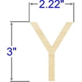 thumbnail image 2 of Pack of 1, 3 Inch x 1/4 Inch Y Wood Letters in The Century Gothic Font for Wood Craft Project, Children or Adult Art Work, Home and Holiday Décor and DIY Fun, Made in USA, 2 of 2