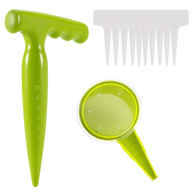 Dispensador de tierra suelta, 5 velocidades, ajustable, antideslizante, estructura robusta, sembradora manual para flores y plantas, suministros de jardín.