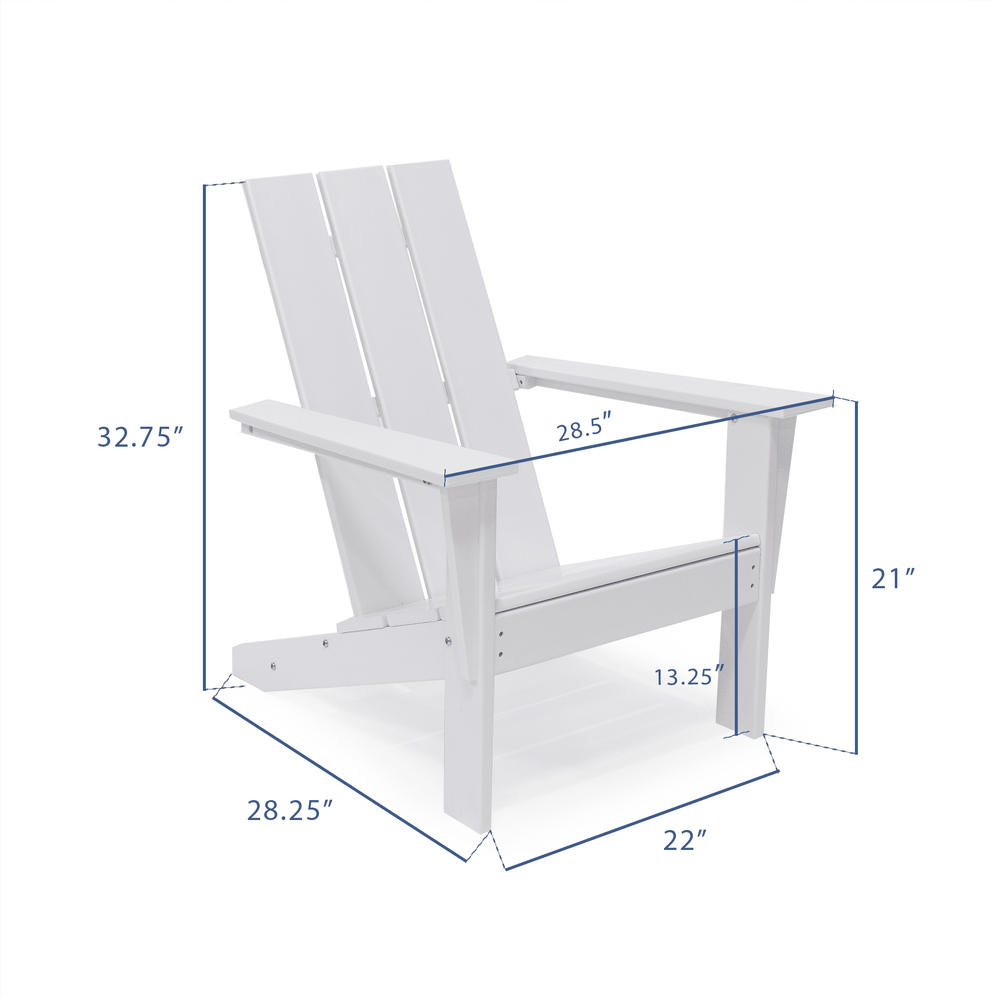 LuXeo Arcadia White HDPE Outdoor Adirondack Chair ( Single)
