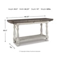 thumbnail image 4 of Signature Design by Ashley Havalance Two Tone Weathered Gray and Vintage White Flip Top Sofa Console Table with Lower Shelf, 4 of 9