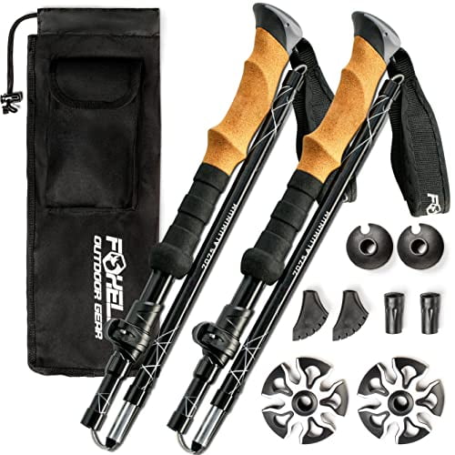Foxelli Folding Trekking Poles 2-pc Ultra Compact Hiking Poles