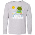 thumbnail image 3 of Inktastic Daddys Fishing Buddy Cute Frog Long Sleeve Youth T-Shirt, 3 of 5