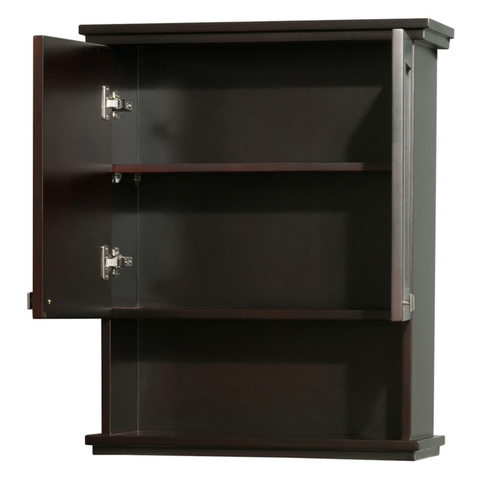 Wyndham Collection Acclaim Solid Oak Bathroom Wall Mounted Storage Cabinet In Espresso
