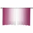 thumbnail image 2 of Rose Red Ombre Semi Sheer Curtains 54 Inch Length 2 Panels Set, Pink White Gradient Modern Abstract Art Sheer Kitchen Curtain Privacy Voile Window Curtain for Living Room Bedroom Rod Pocket Drapes, 2 of 7