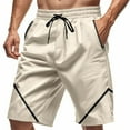 thumbnail image 1 of hotojiny Mens Drawstring Shorts Active Casual Elastic Waist Color Block Sweat Shorts Lightweight Straight Leg Basketball Short Pants, 1 of 6