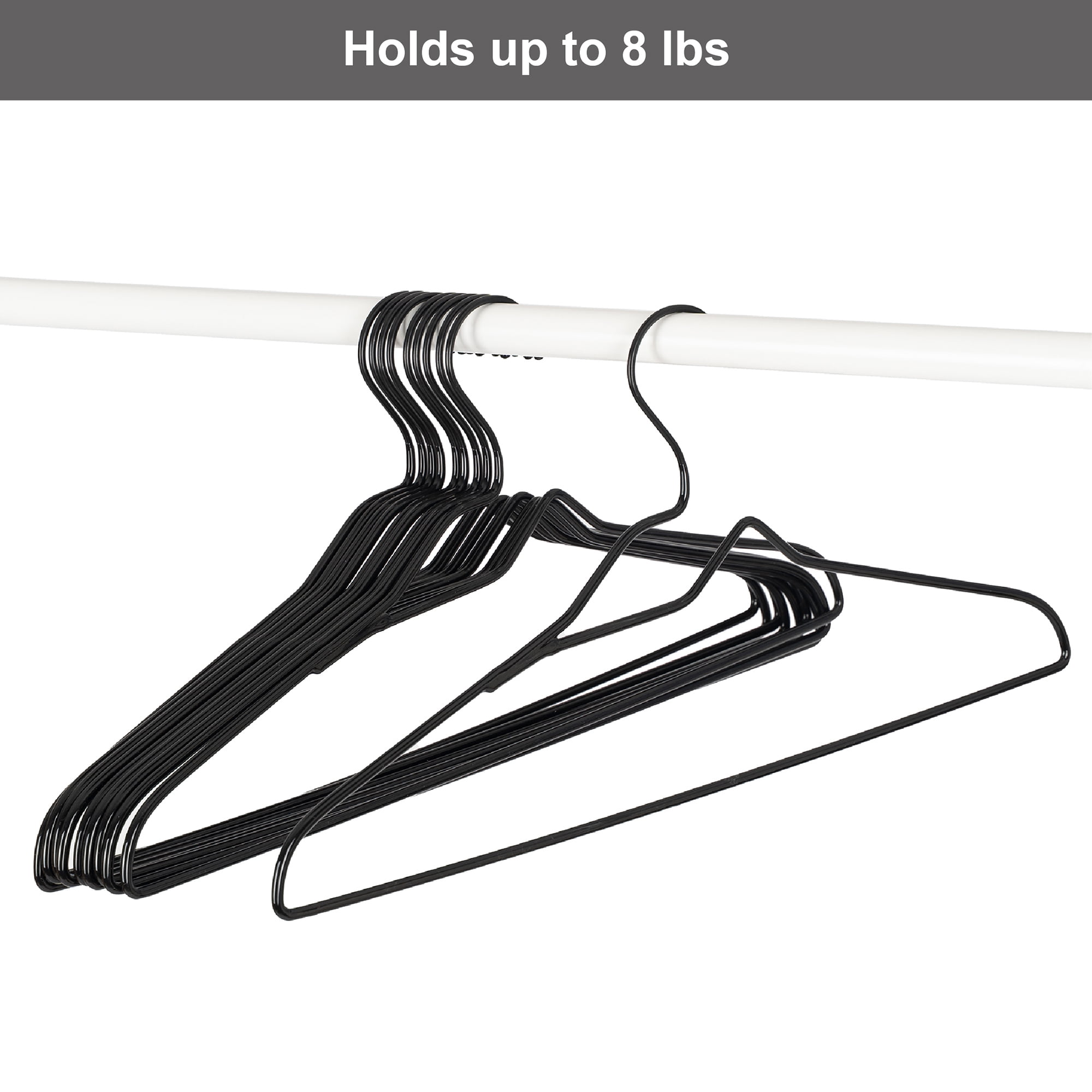 (3 pack) Better Homes & Gardens Non-Slip Clothes Adult Hangers with Chrome Hook 10 Pack, Black