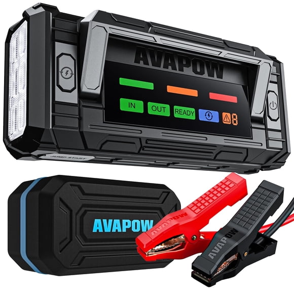 Arrancador Portátil AVAPOW 8000A con Pantalla de 4" y Carga Rápida PD 30W