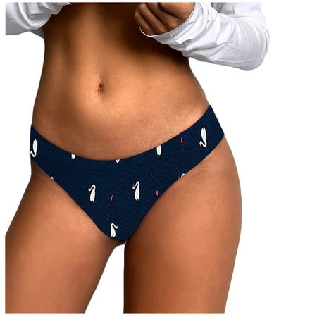 

TAIAOJING Women Thong Underwear Lingerie Pieces Print Panties Low-Waist 1 Ladies Underwear 3 Pack