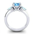 thumbnail image 4 of Diamond-Capitals 2.50 Carat Stunning Round Blue Topaz & Aquamarine Gemstone Engagement Ring for Women Solid 14K White Gold Size 11, 4 of 8