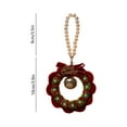 thumbnail image 3 of Christmas Wreath Garland, Rattan Ring Pendant Decor, Plastic Holiday Decoration, Red Bells and Bows, Home Door Hanging, 3 of 9