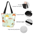 thumbnail image 6 of Easygdp Mushroom Bee Stylish Canvas Handbag Shoulder Tote Bag, Shopping Bag with Zip, Suitable for Buying Groceries, Office, Fitness, 6 of 9