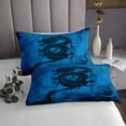 thumbnail image 3 of Erosebridal Black Dragon Bedspread Sets Twin Size s, Wildlife Bed Quilt, Blue Black 2pcs, 3 of 5