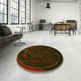 thumbnail image 4 of Ahgly Company Machine Washable Indoor Square Transitional Dark Bronze Brown Area Rugs, 4' Square, 4 of 7