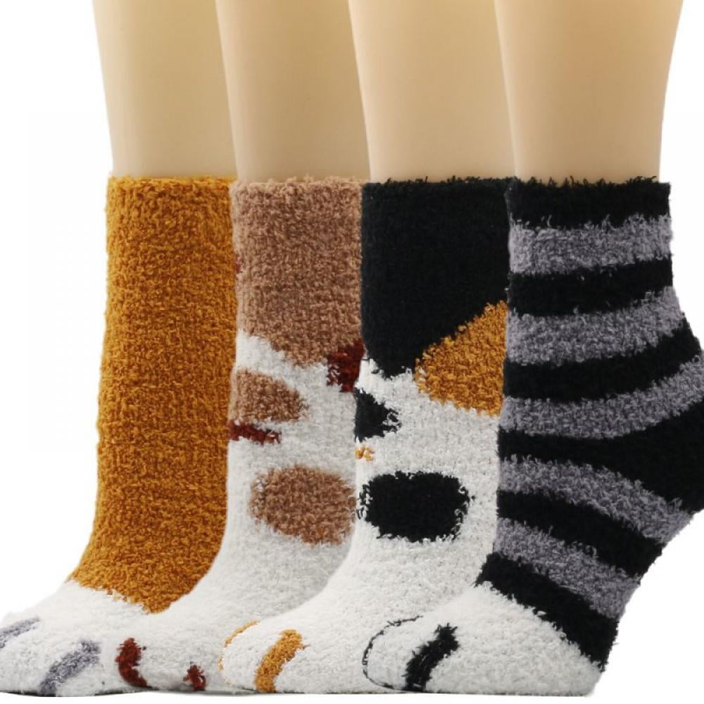 Womens Winter Warm Cozy Socks Super Soft Plush Slipper Sock for Girls Cute Cozy Fluffy Socks 