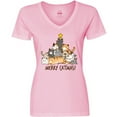 thumbnail image 3 of Inktastic Merry Catmas with Cat Tree and Yellow Star Women's V-Neck T-Shirt, 3 of 5