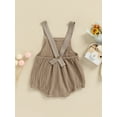 thumbnail image 4 of Chollius Newborn Baby Girl Cotton Romper Solid Color Strap Button Pocket Bodysuit Sleeveless Summer Clothes, 4 of 8