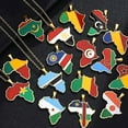 thumbnail image 4 of kurtrusly Morocco Map Flag Pendant Necklace Statement With Style Easy To Match With Other Accessories Unique As Shown 1Set, 4 of 6
