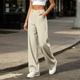 thumbnail image 6 of Oksale Khaki Pants for Women High Waisted Chino Pants with Pockets Trendy Vintage Loose Straight Leg Dress Pants Lightweight Trendy Trousers Gray 2XL, 6 of 8