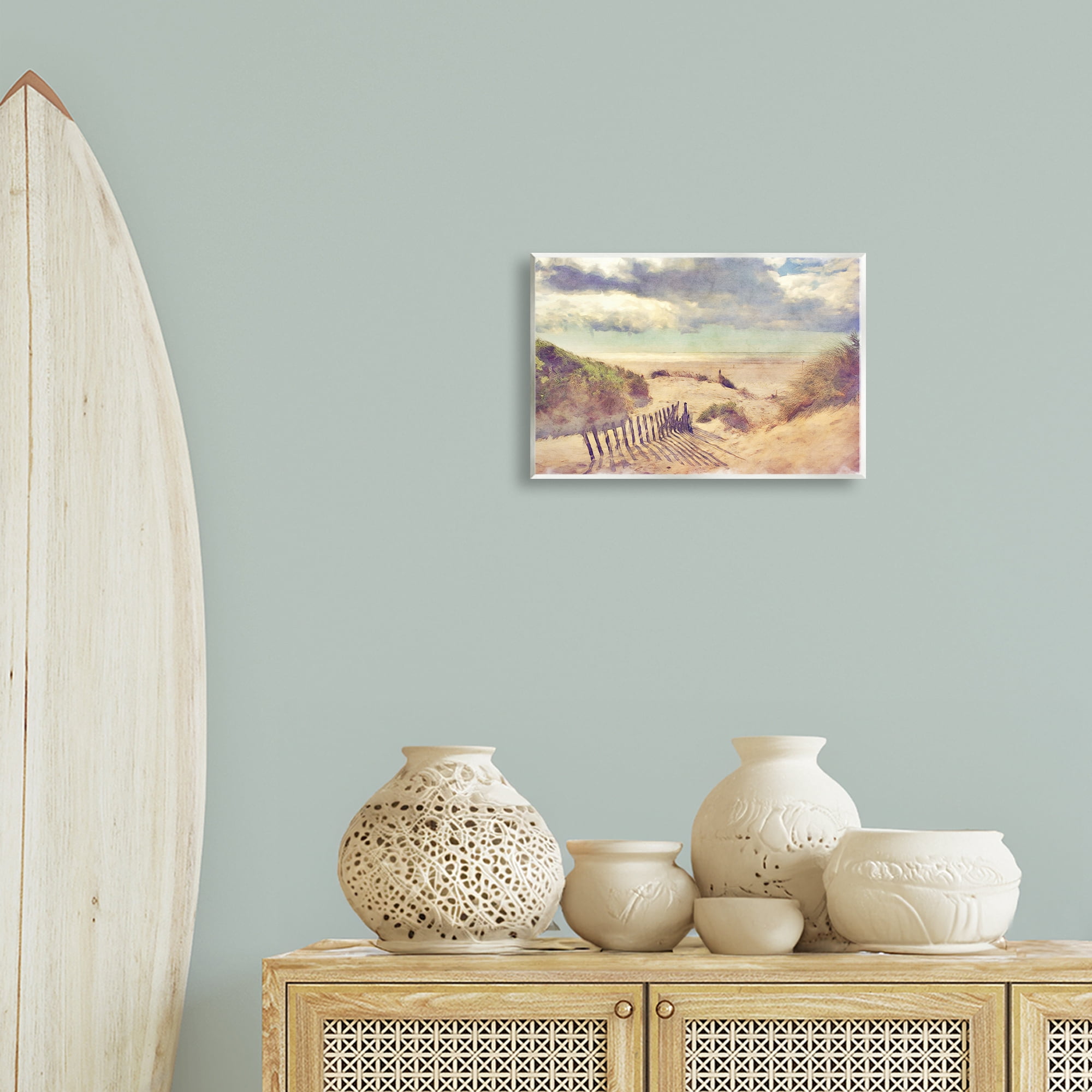 Stupell Industries Golden Sands Beach Landscape & Nature Painting Unframed Art Print Wall Art, 15 x 10