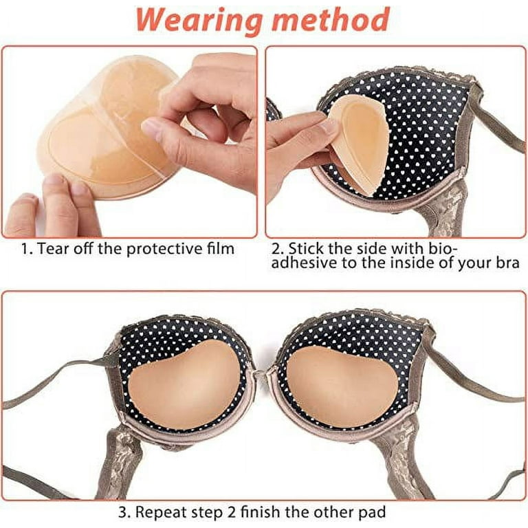 Women Bra Pads Inserts Lift Breast Inserts Breathable Push Up Sticky  Silicone Bra Cups