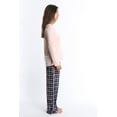 thumbnail image 2 of WallFlower Women's Pajama Pant Set - Long Sleeve Sleep Shirt & PJ Lounge Bottoms - Pale Blush W. Floral Plaid, Large, 2 of 3