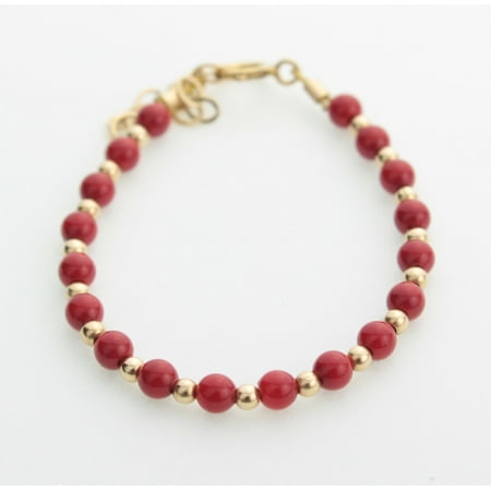 14kt Gold Filled Red Coral Bracelet