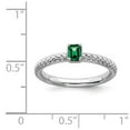 thumbnail image 5 of 925 Sterling Silver Stackable Expressions Created Emerald Single Stone Ring Size: 8; for Adults and Teens; for Women and Men, 5 of 5