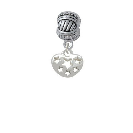 Cut Out Cross - Small Heart with Cut Out Stars - Large Rope with Cross Beads Charm Bead