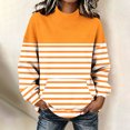 thumbnail image 6 of Yutgune Women's Striped Sweatshirt Long Sleeve Mock Neck Pullover Casual Relaxed Fit Top, 6 of 8