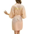 thumbnail image 5 of snilers Silk Robes for Women Satin Kimono Bathrobe Glitters Bridesmaid Letter Print Sleepwear Wedding Party 3/4 Sleeve Nightgown, 5 of 6