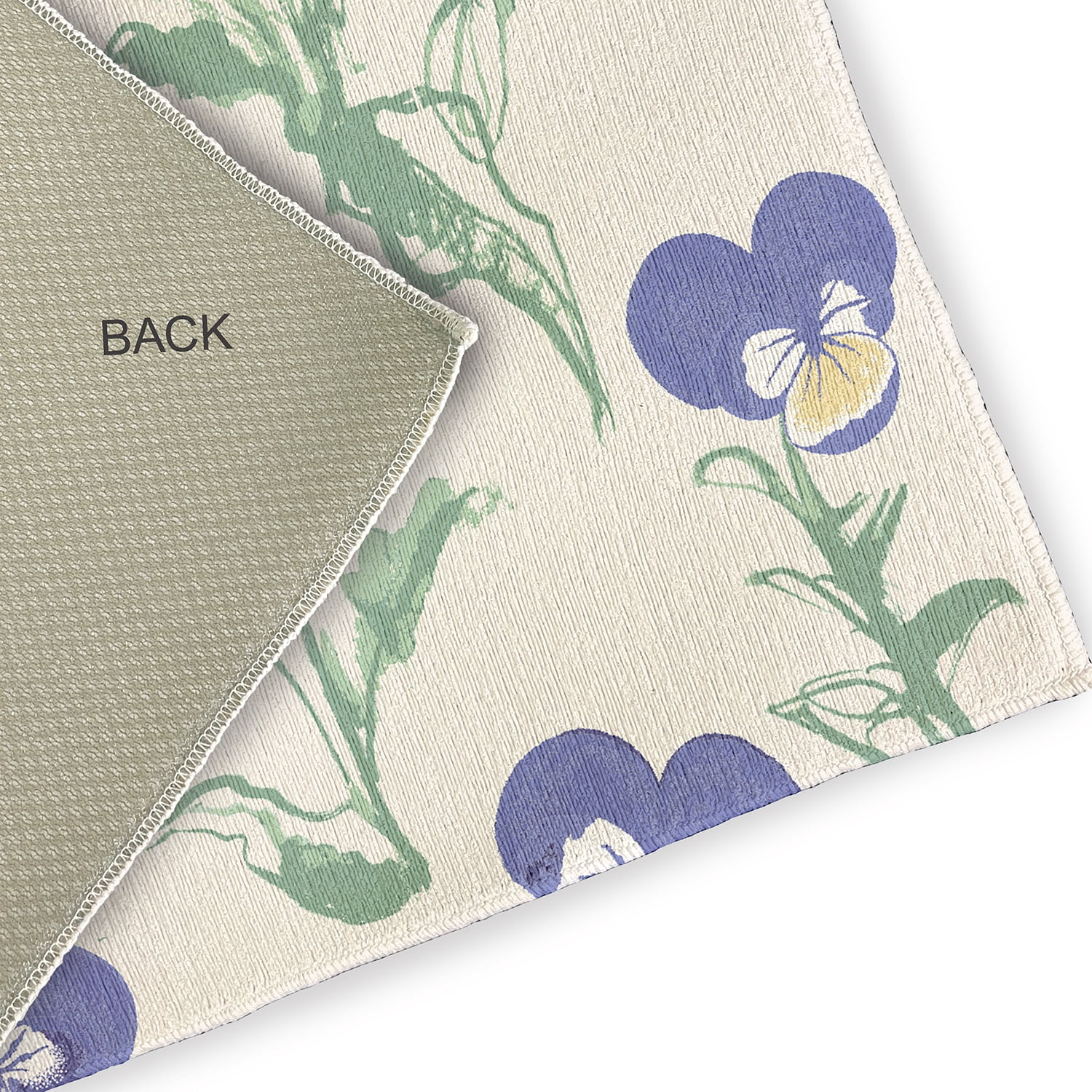 18" x 30" Simply Daisy Bunch of Pansies Casual Chenille Area Rug, Purple