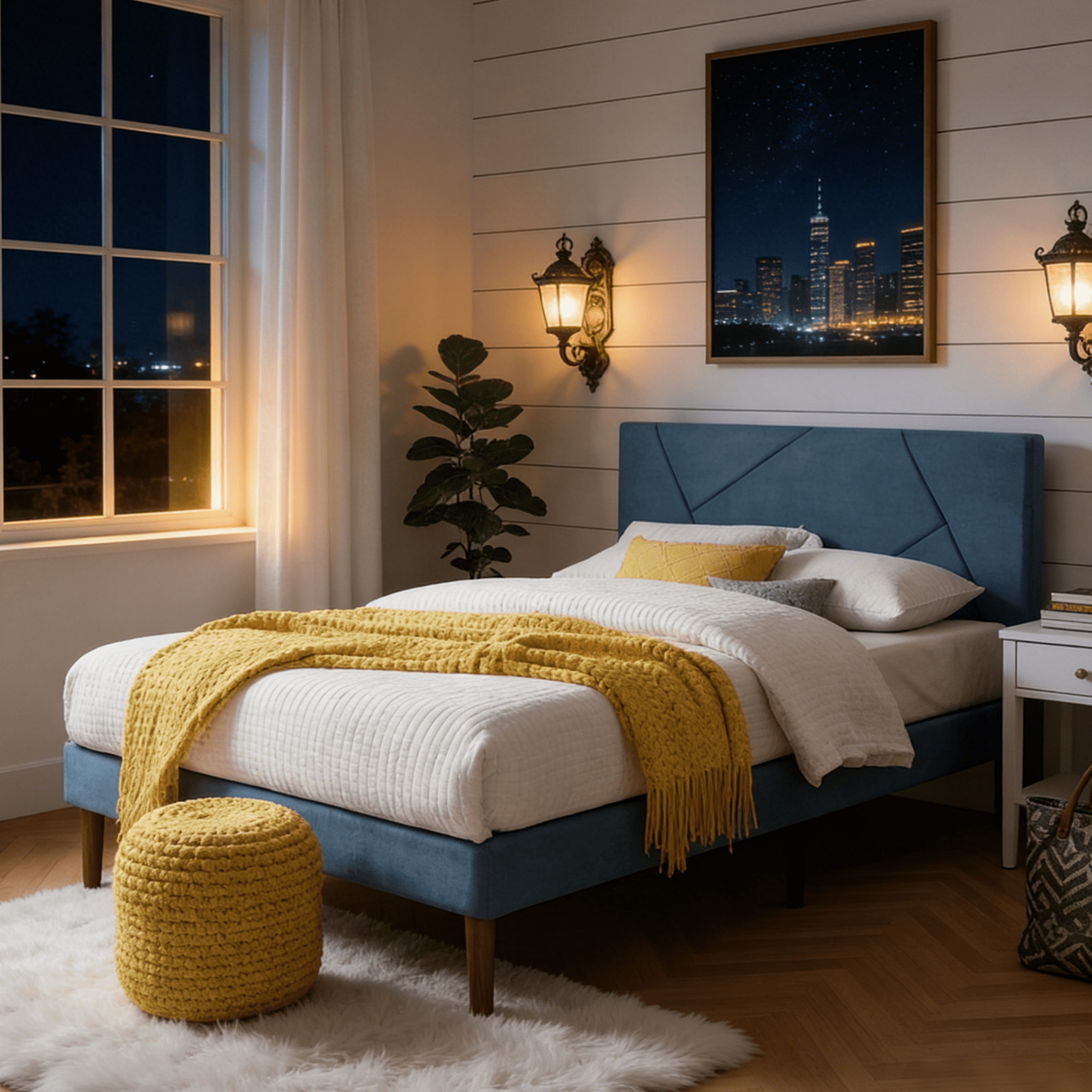 Gewnee King Size Upholstered Platform Bed Frame with Soft padded Headboard,Solid Wood Slats Support,Easy Assembly,No Box Spring Needed