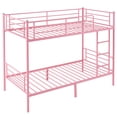 thumbnail image 5 of Ktaxon Metal Twin over Twin Bunk Bed with Ladder and Guardrails, Pink, 5 of 9