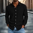thumbnail image 2 of Purcolt Mens Cotton Linen Button Down Shirts Fall Long Sleeve Fitted Tops Lightweight Casual Gauze Shirts with Pockets, 2 of 8