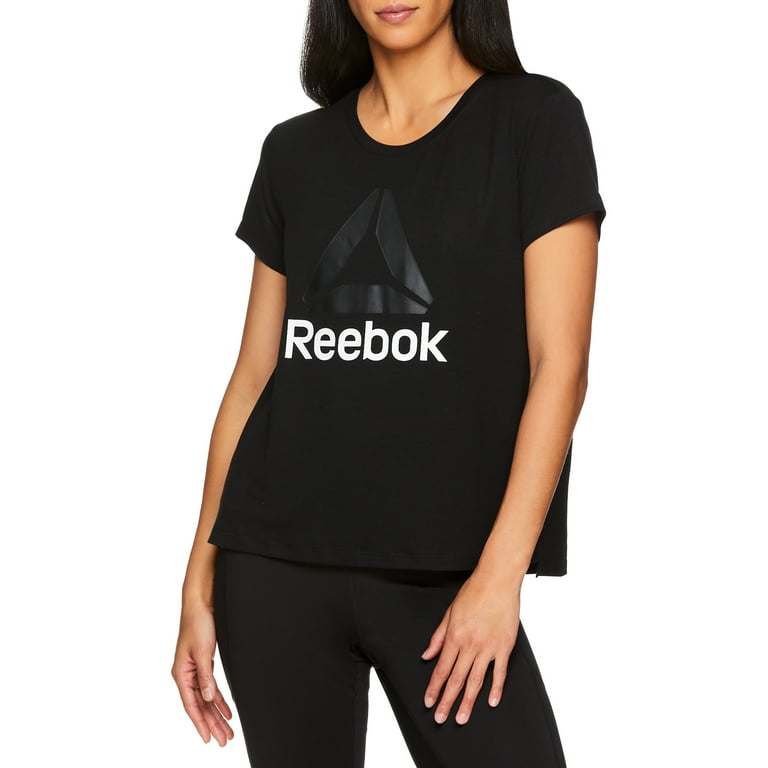 Reebok Women's Ultimate Slinky Jersey Logo Cropped Tee - Walmart.com