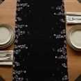 thumbnail image 5 of Black Botanical 60 Inch Table Runner, Dragonfly Flower Leaf Retro Style Farmhouse Dresser Scarf Cotton & Linen Tablerunner for Dining/Kitchen Island/Holiday Party Décor 13" x 60", 5 of 9