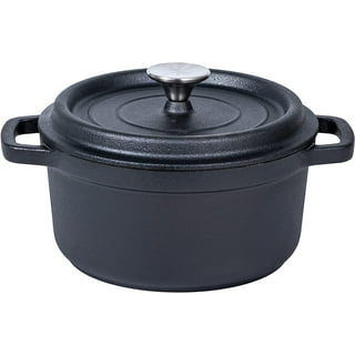 Bruntmor Round Cast Iron Pot Pre-Seasoned 3 Legged Dutch Oven Pot with Lid,  8.5-Quart with Metal spring Handle Cast Iron Skillet | Campfire Cooking