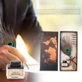 thumbnail image 2 of Pluma estilográfica de acero inoxidable juego de tinta de escritura plumas Ehuebsd Retro papelería caja de plumas 5 puntas para regalos de boda adorno, 2 of 7