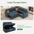thumbnail image 5 of Marrber Modern Corduroy L-Shaped Sectional Sleeper Sofa, Modular Design with Pull-Out Bed and Storage, Blue, 5 of 9