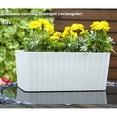 thumbnail image 4 of Juego de 2 macetas blancas para plantas, macetas para exteriores e interiores, jardineras con orificio de drenaje para una fácil limpieza, 28 x 13 x 11,5 cm, 4 of 5