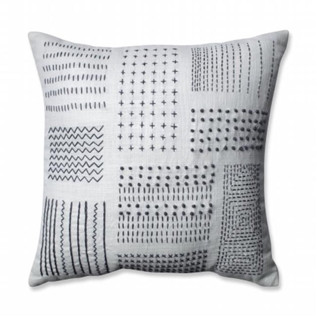 Pillow Perfect 598710 Tribal Sampler Cream & Gray Square 16.5 in. Throw Pillow