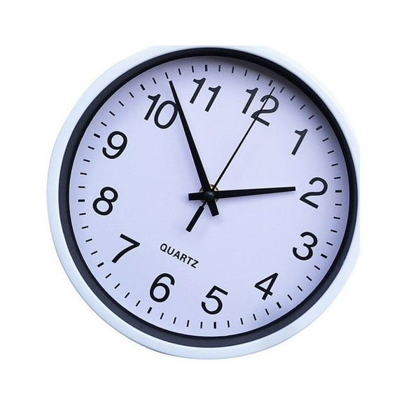 8 Inch Round Quartz Wall Clock Kitchen Silent Bedroom Silent Movement Sweep Clocks Battery Powered Home Decoration Hanging Ornament Office White