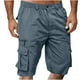 thumbnail image 1 of pstuiky Pantalones cortos para hombre, Pantalones cortos casuales de moda para hombre, con múltiples bolsillos, botón, cremallera y cintura elástica. Pantalones cortos cargo, 1 of 6